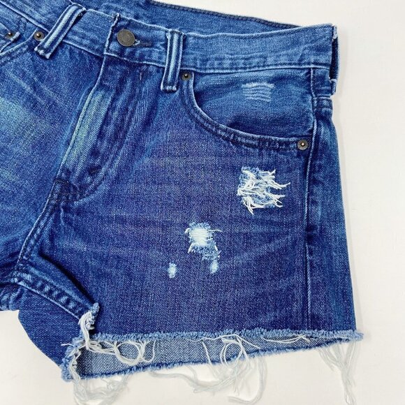 LEVI'S | Distressed Denim Cut-Off Shorts - Picture 4 of 8